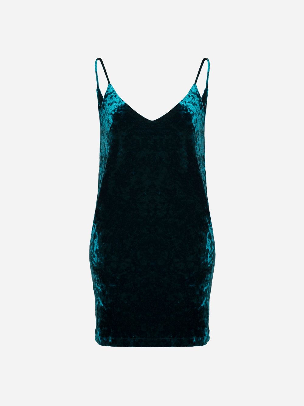 Turquoise Velvet Jersey Mini Dress | Cleonice