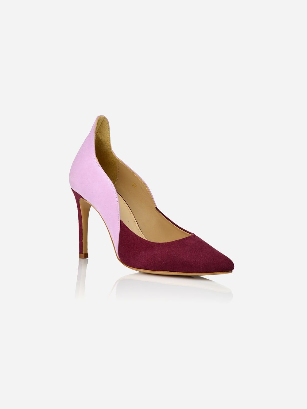 Sapato de Salto Alto Rosa e Bordeaux | JJ Heitor