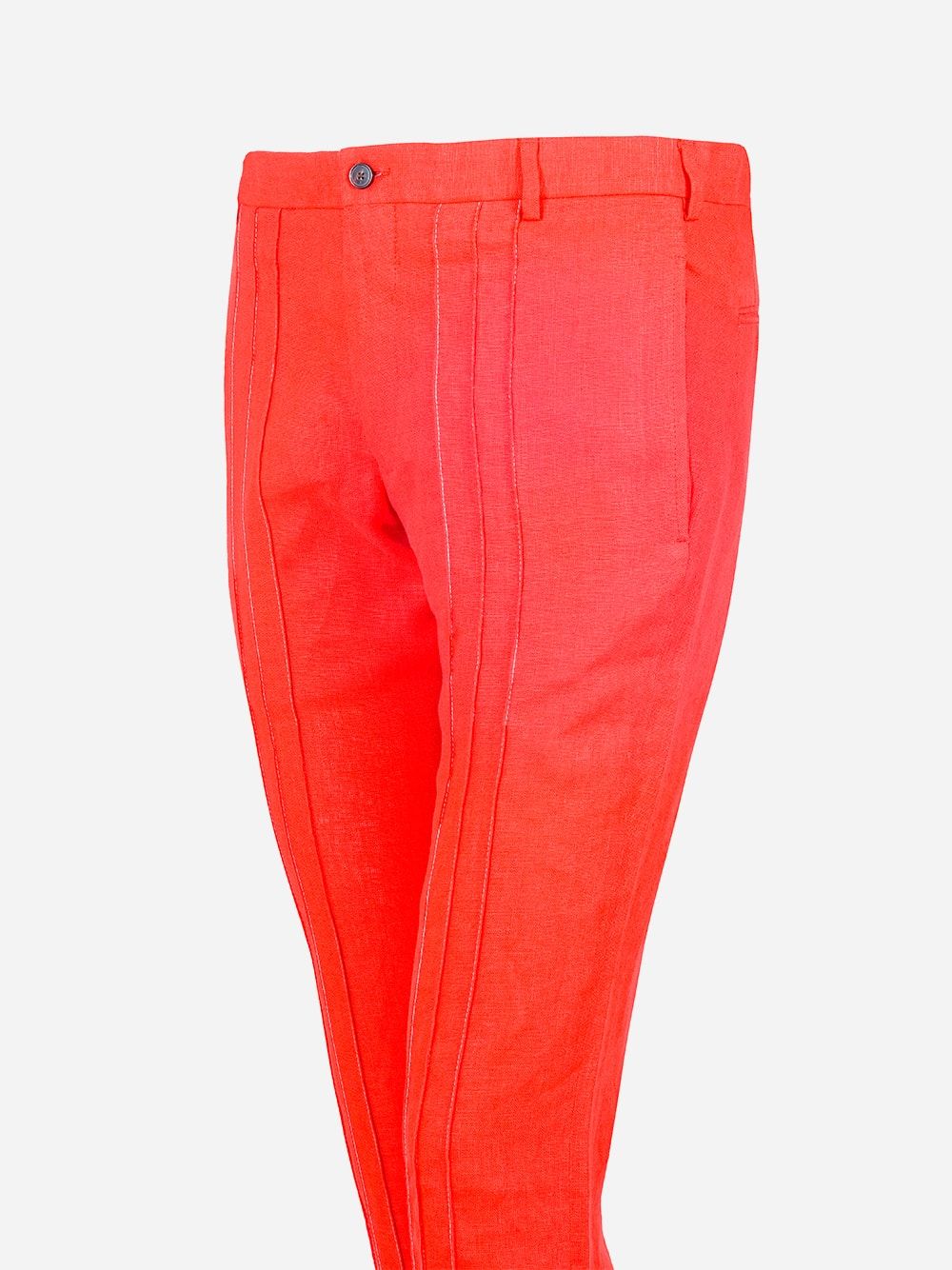 Red Ribs Trousers | Nair Xavier 