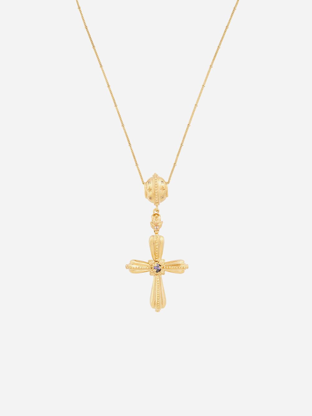 Golden Cross Ametista Necklace