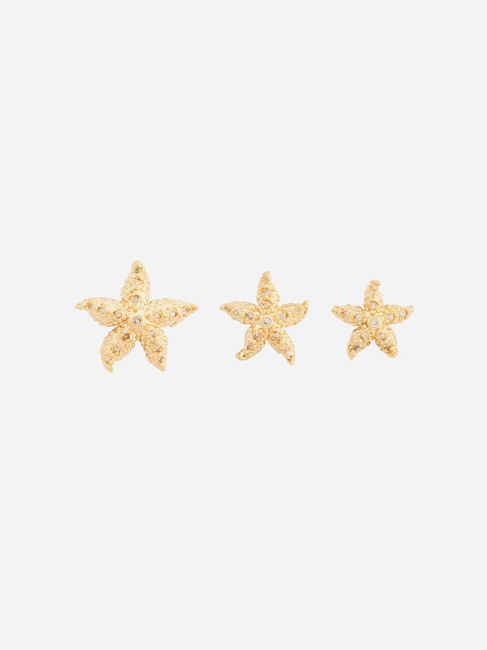 Brincos Engraved Starfish Trio
