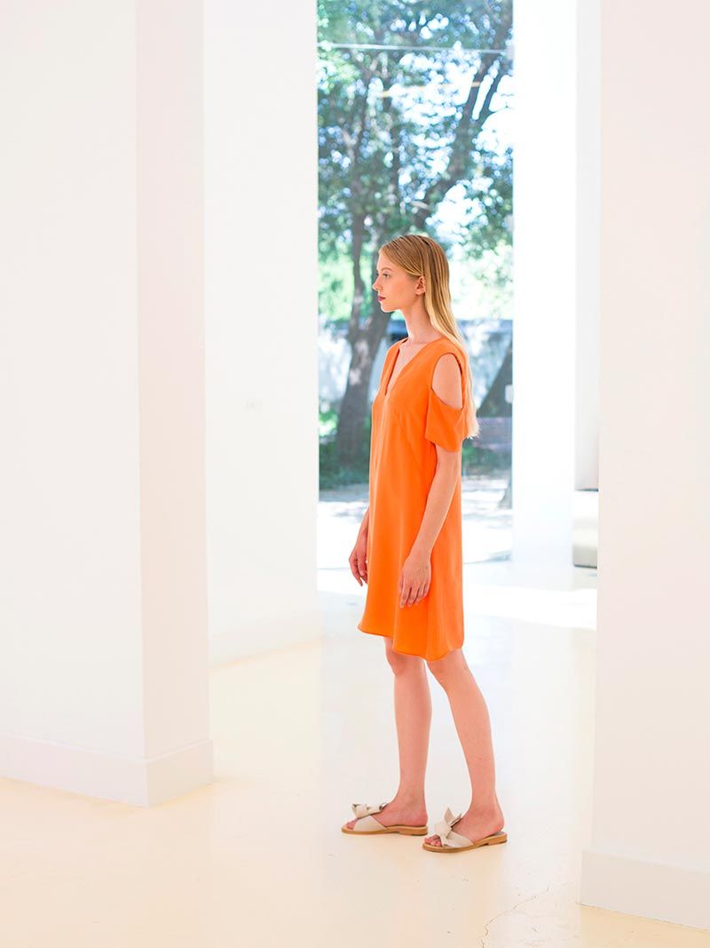 Orange V Dress | Imauve