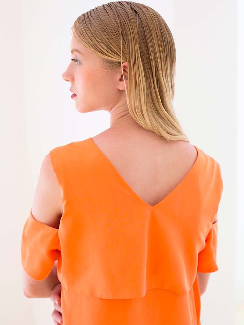 Orange V Dress | Imauve