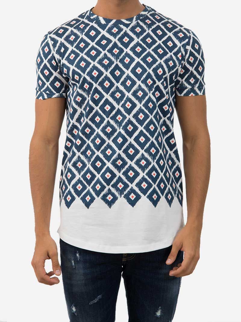 Scratch Quares Blue T-Shirt | Inimigo Clothing