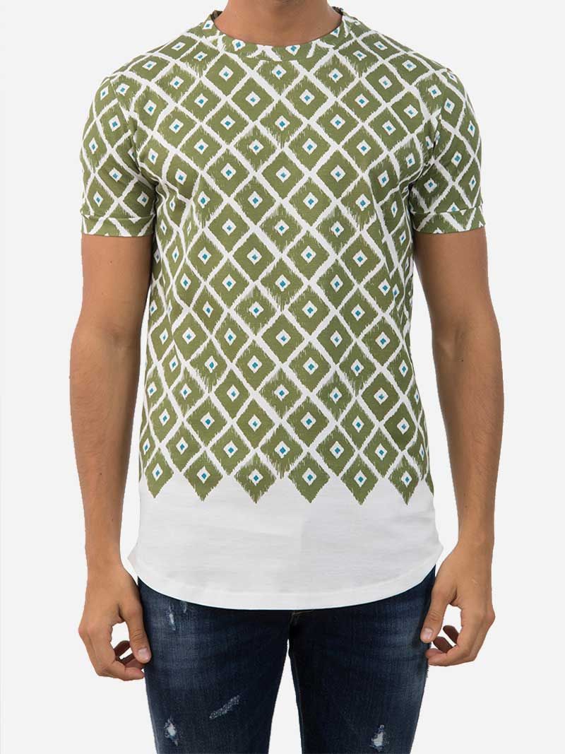 Scratch Quares Green T-Shirt | Inimigo Clothing