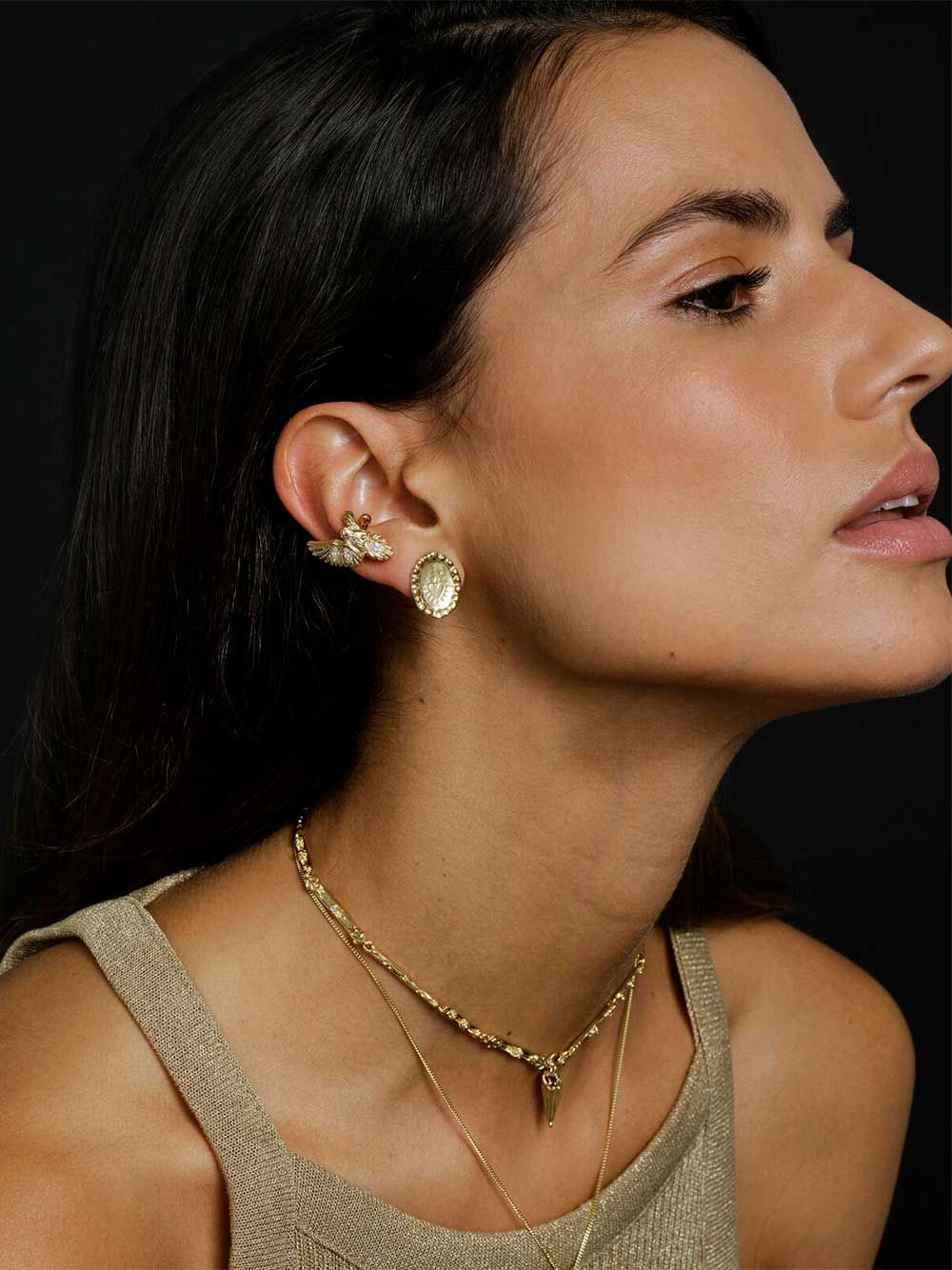 oval heart earrings – Brinco unitário