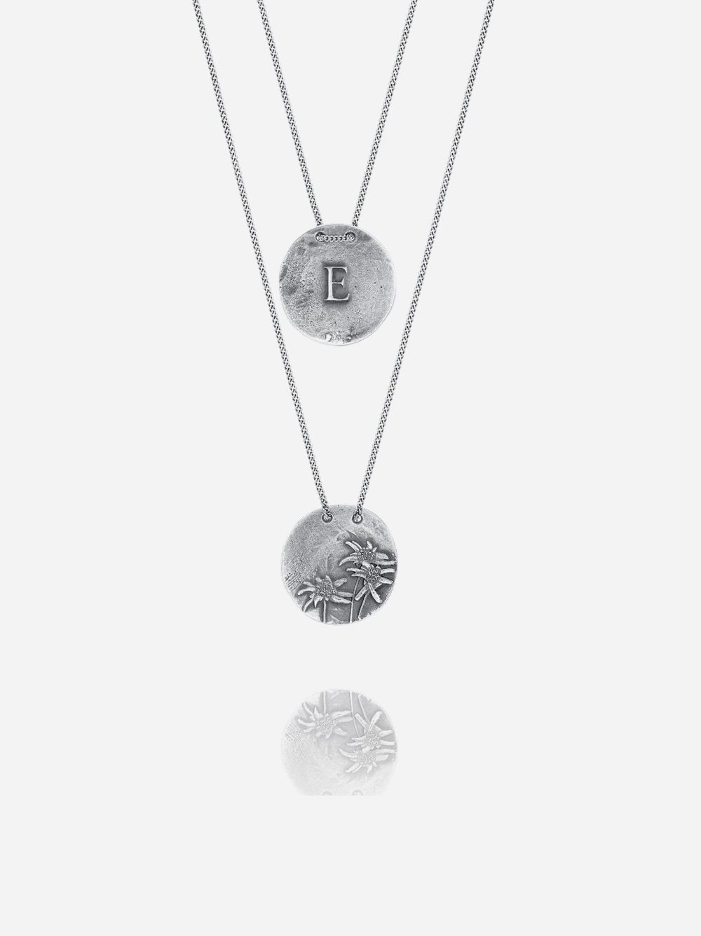 Silver E Necklace