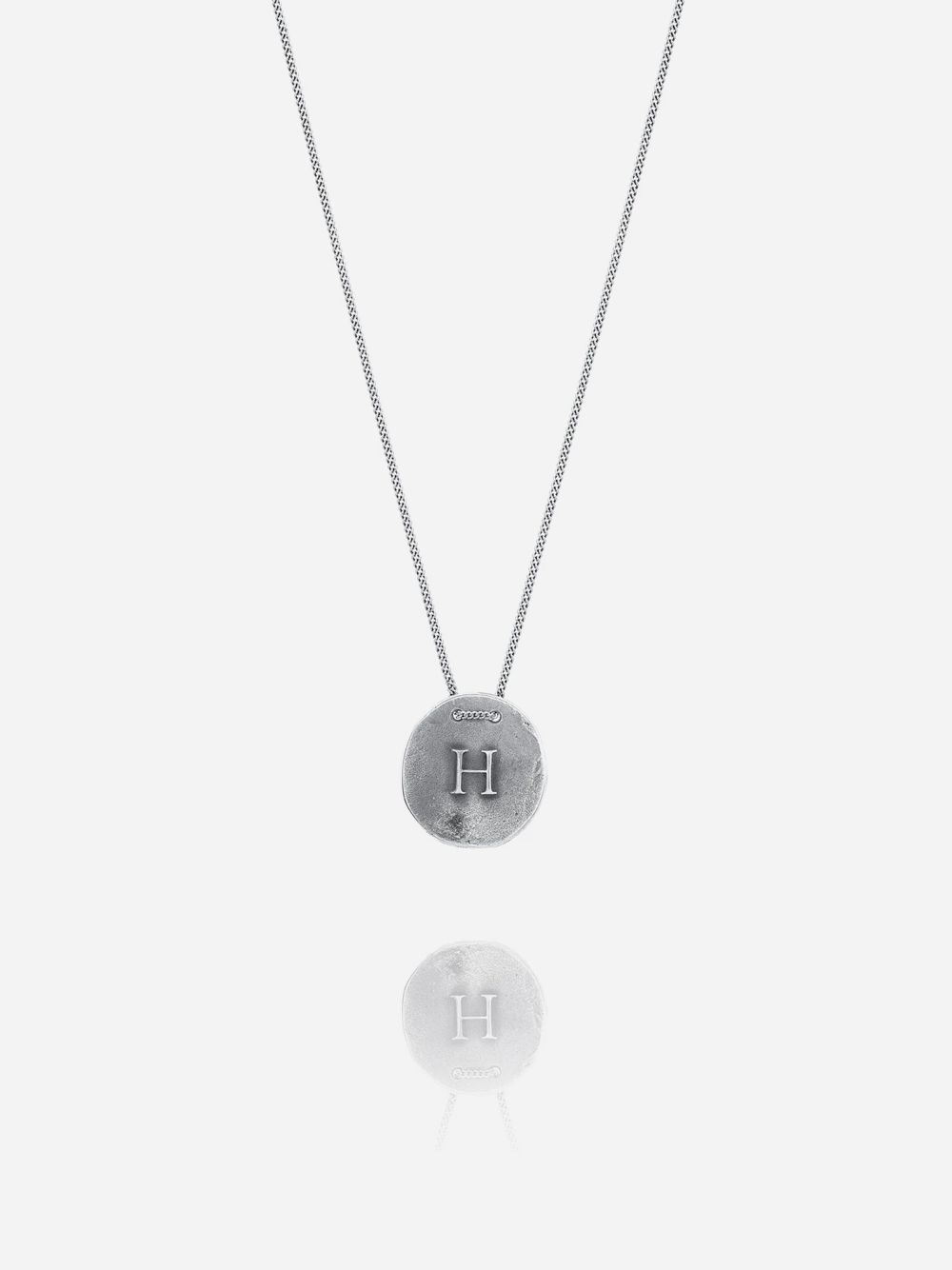 Silver H Necklace