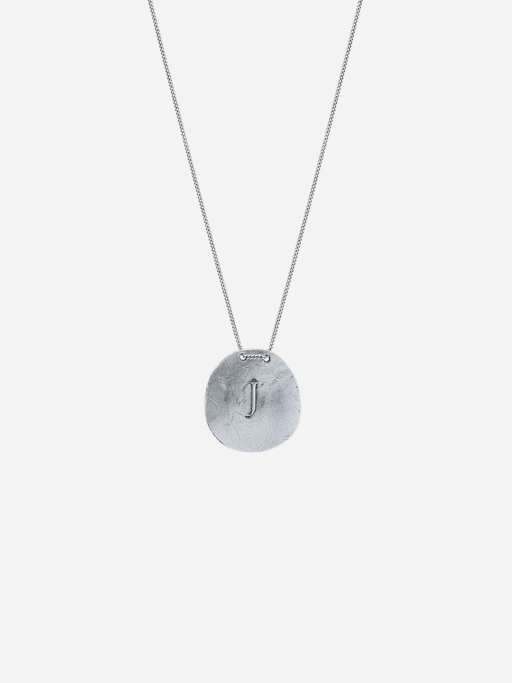 Silver J Necklace