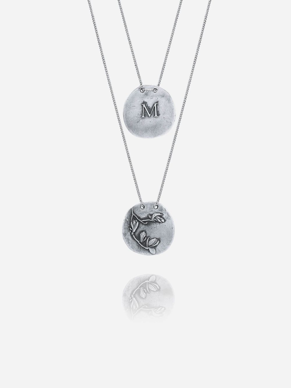 Silver M Necklace