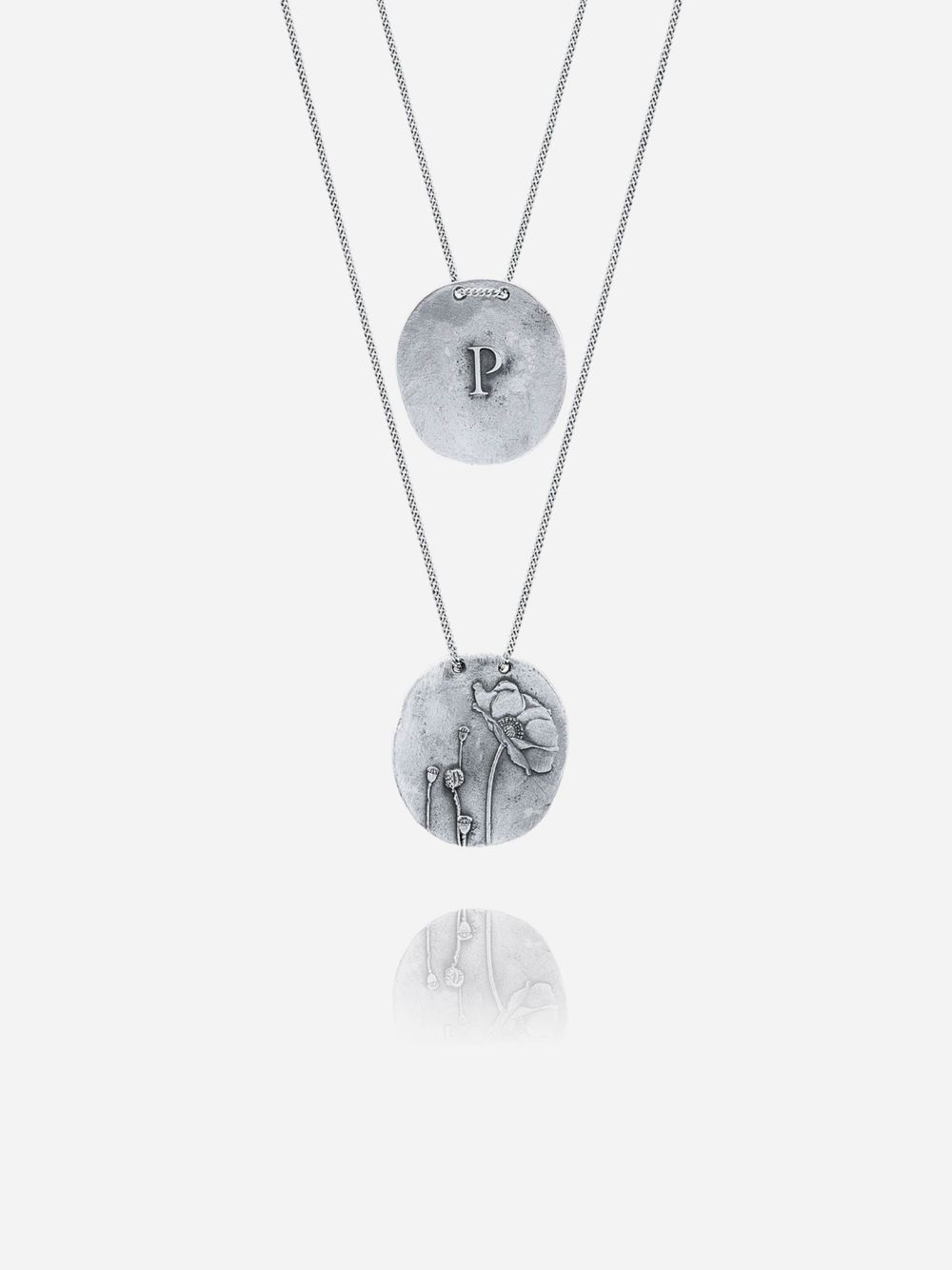 Silver P Necklace