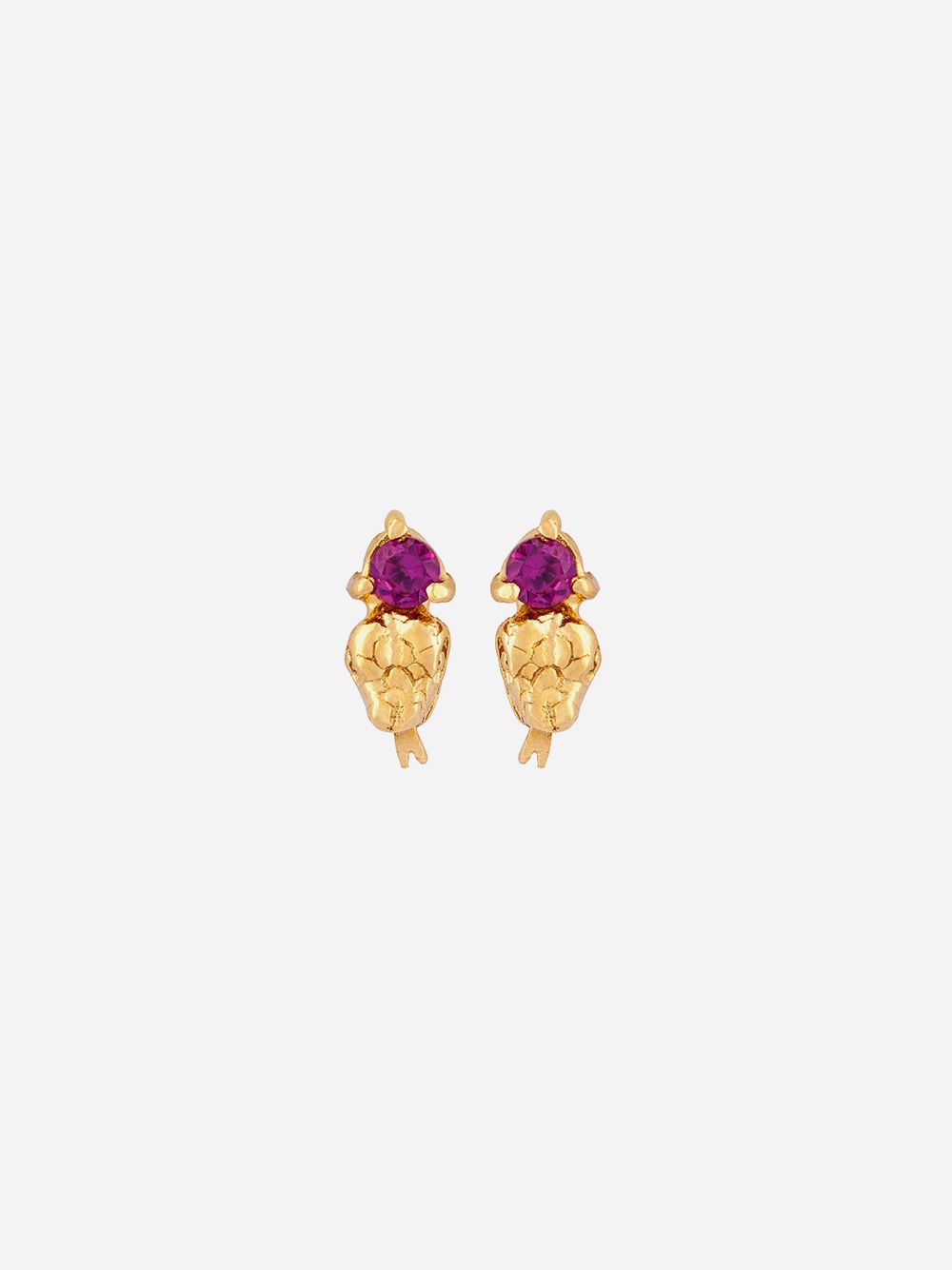 Brincos Small Snake Head Rosa | Carolina Curado