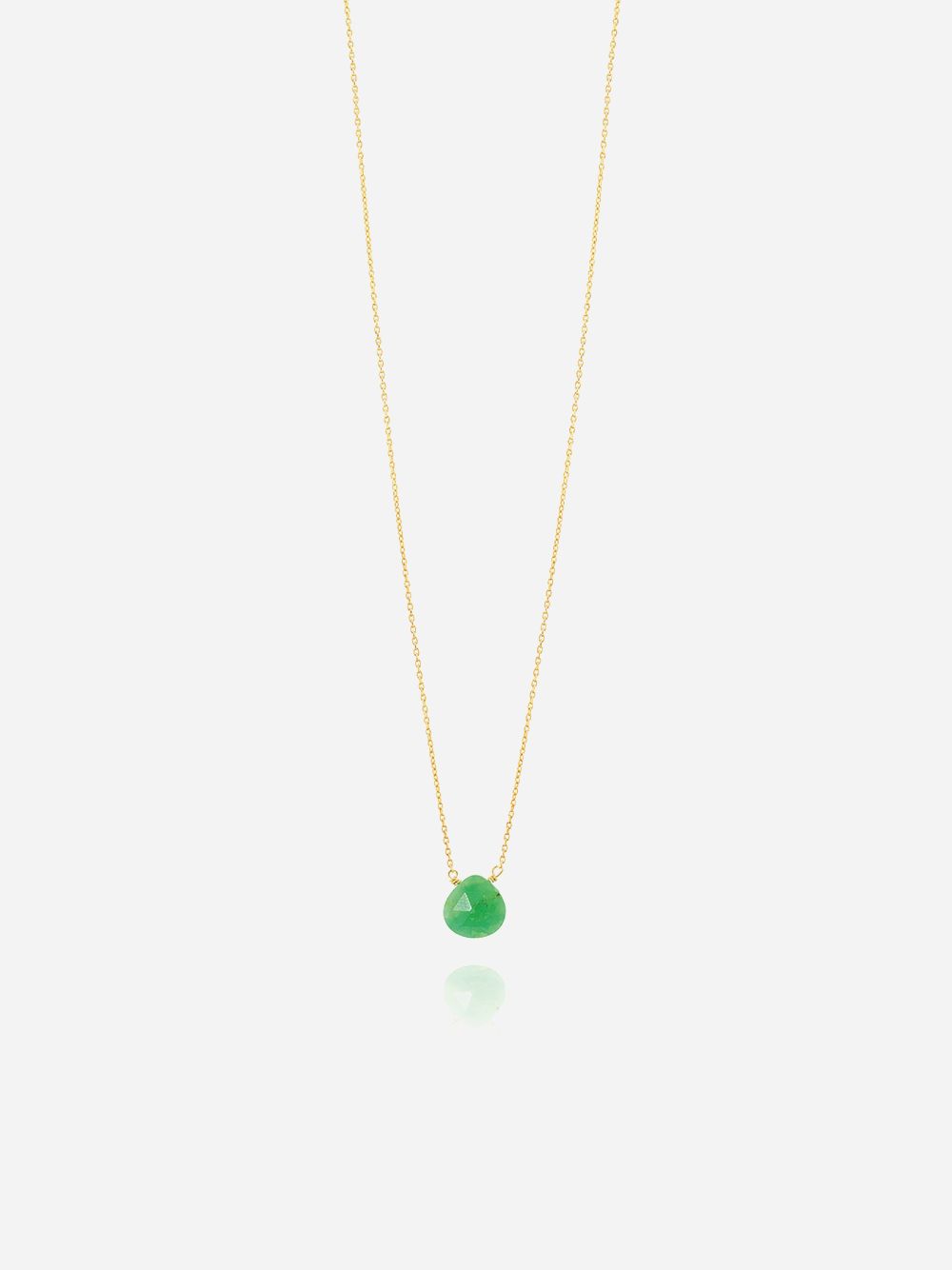 Colar Dourado Gota Verde