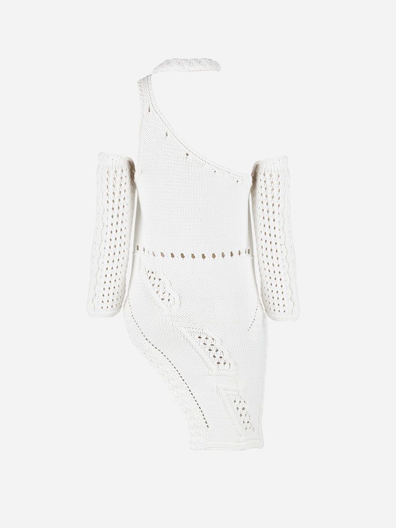 White Cutout Knitwear Sweater | Susana Bettencourt