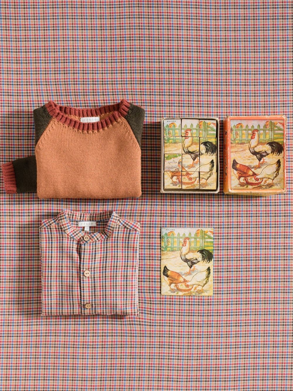 Sweater / Ochre-Green-Mahogany