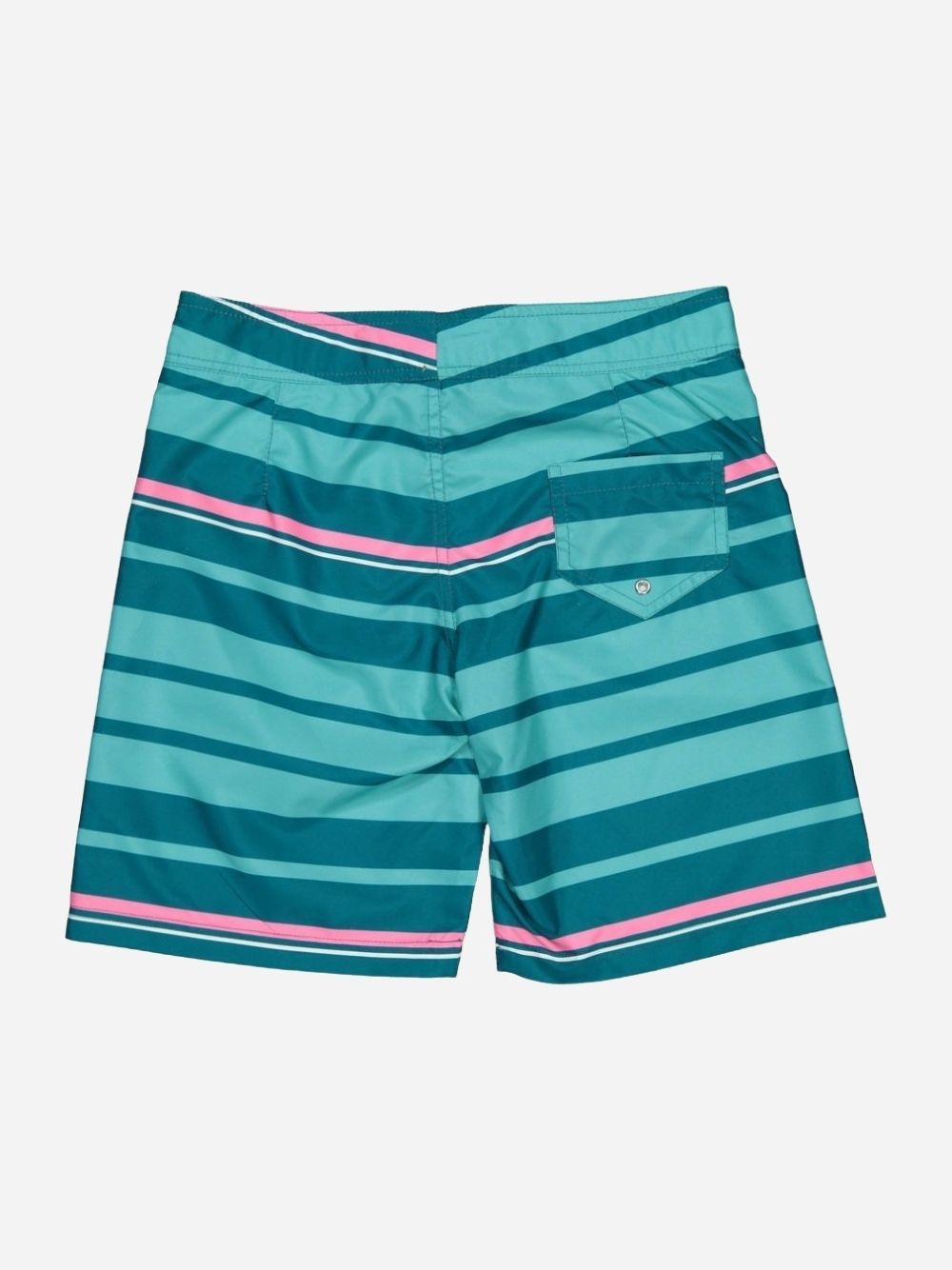 Teal stripes surfer swim shorts