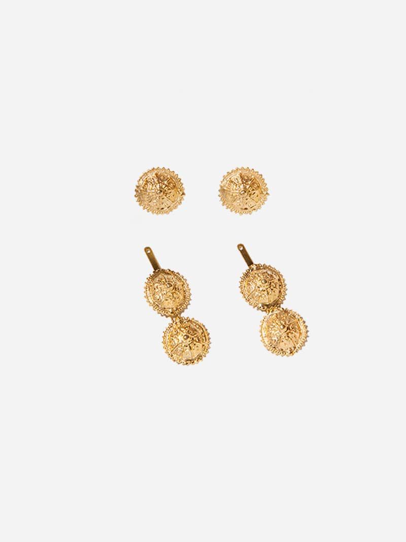 Three in One Gold Plated Earrings | Joana Mota Capitão
