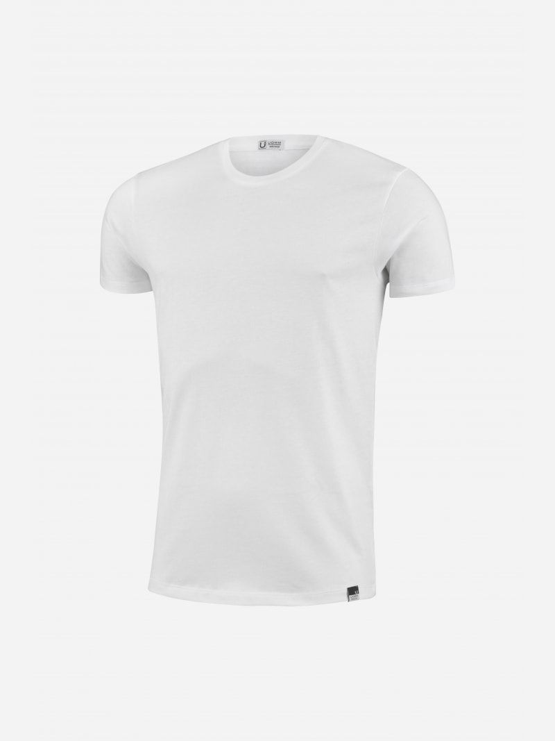 White regular fit crew neck t-shirt | Uomm