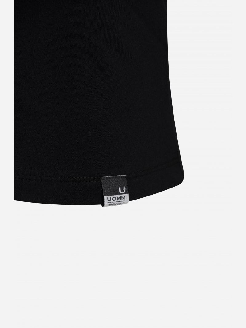 Black slim fit crew neck t-shirt | Uomm