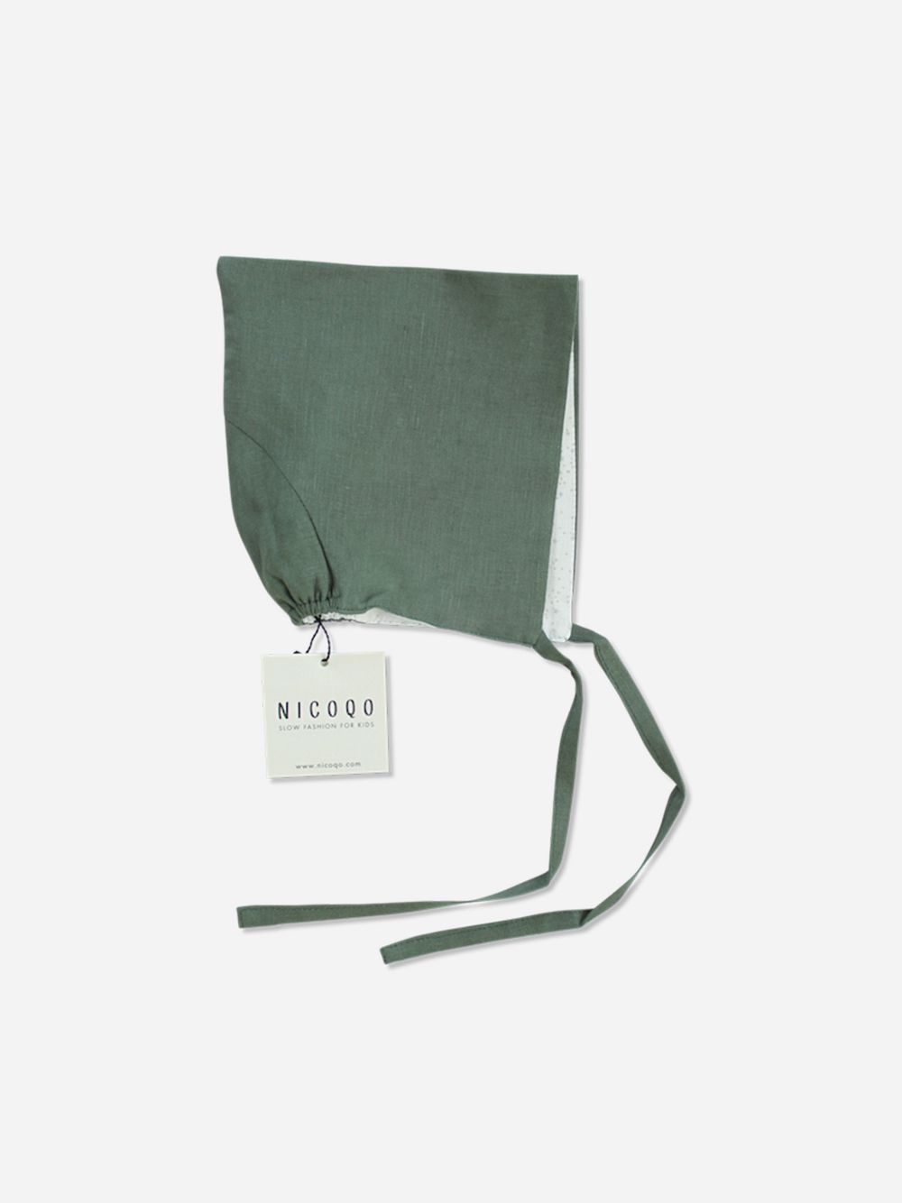 Moss Linen Pixie Bonnet | Nicoqo