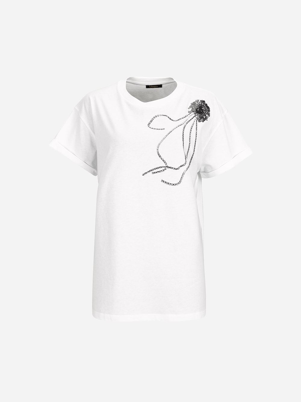 White Printed T-shirt | Meam