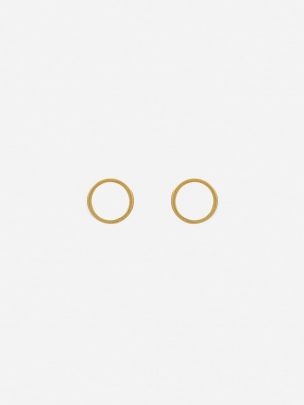 Golden Earrings Geometric Circle | Coquine Jewelry 