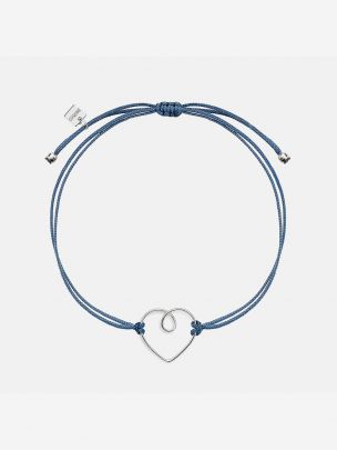 Love Heart Wire Siver Linen Bracelet