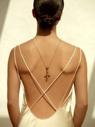 Colar Golden Cross Ametista