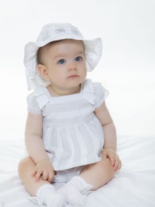 Baby girl beige striped set