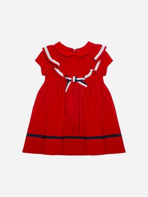 Red dress made in jersey piquet