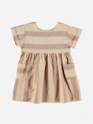 Short Dress Almond & Multicolor Stripes