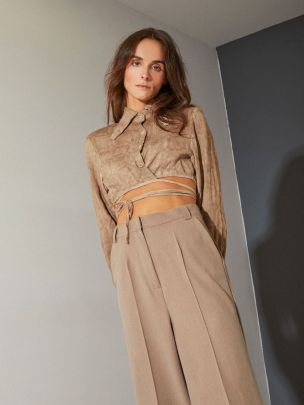 Toffee Cropped Shirt