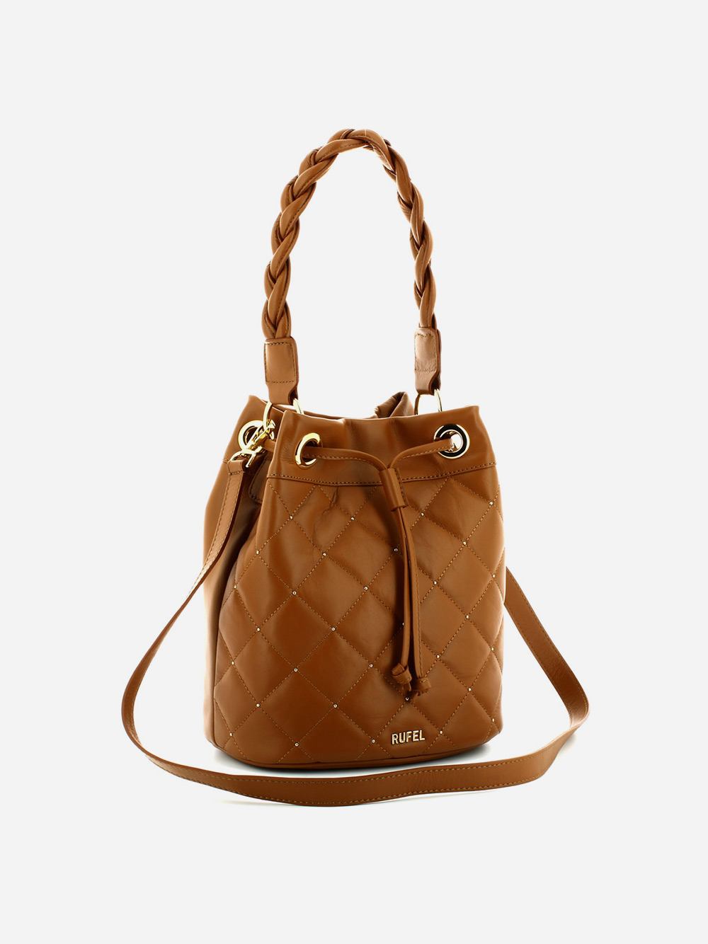 Camel Leather Bucket Bag