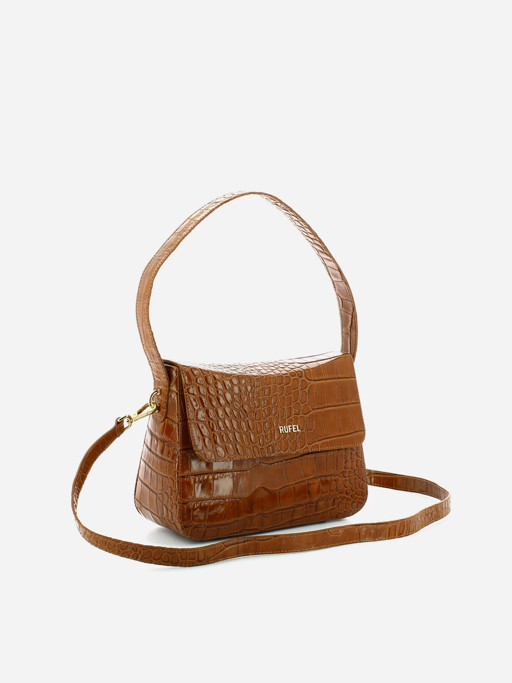 Croco Leather Shoulder Bag