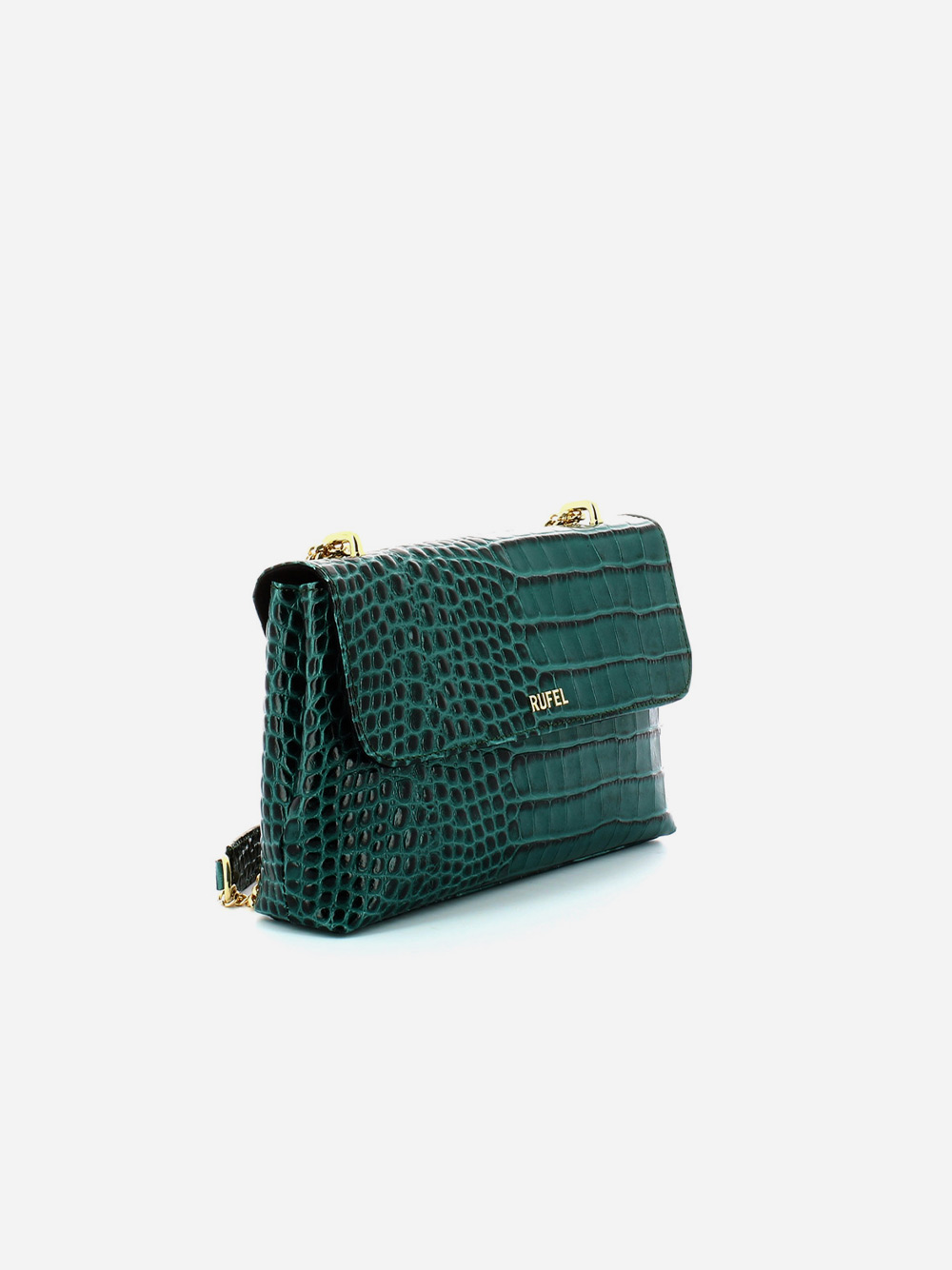 Green Croco Shoulder Bag