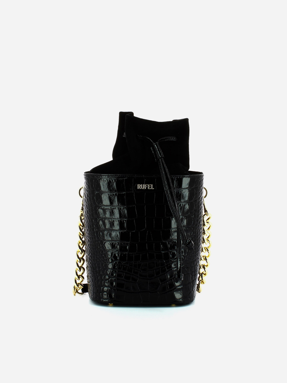 Black Croco Bucket Bag